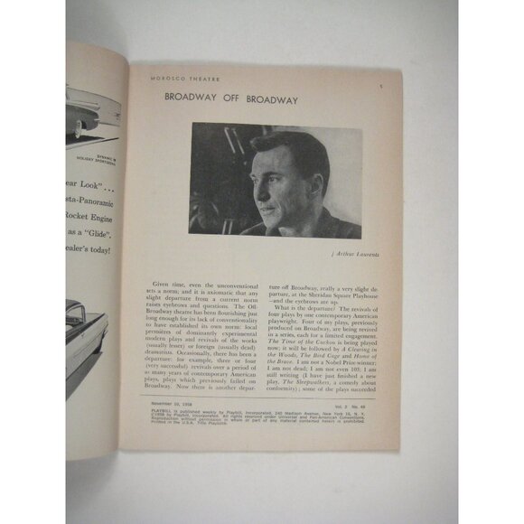 The Visit Playbill 1959 Alfred Lunt Lynn Fontaine Peter Brook Morosco Theatre - Picture 2 of 8